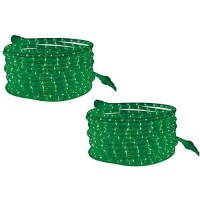 Tupkee Led Rope Light Green - For Indoor And Outdoor Use, 24 Feet (7.3 M) - 10Mm Diameter - 144 Led Long Life Bulbs Rope Tube Lights - Pack Of 2