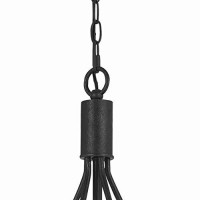 Benjara Bm226307 5 Bulb Metal Frame Chandelier With Candle Lights, Black And Beige