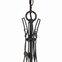 Benjara Bm226305 3 Bulb Round Metal Chandelier With Scrolled And Leaf Details, Bronze