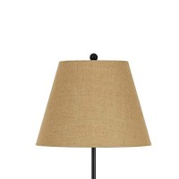 Benjara Bm226328 Tubular Metal Floor Lamp With Adjustable Height Mechanism, Black And Beige