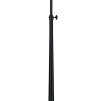 Benjara Bm226328 Tubular Metal Floor Lamp With Adjustable Height Mechanism, Black And Beige