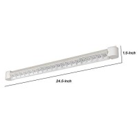 Benjara Bm226335 40 Watt Linear Metal Track Fixture With Adjustable Angles, White