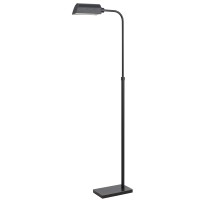 Benjara Bm226327 Tubular Metal Floor Lamp With 7 Watt Led And Adjustable Height, Black