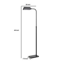 Benjara Bm226327 Tubular Metal Floor Lamp With 7 Watt Led And Adjustable Height, Black