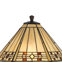 Benjara Bm226340 120 Watt Resin Body Table Lamp With Tiffany Glass Shade, Brown