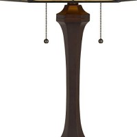 Benjara Bm226340 120 Watt Resin Body Table Lamp With Tiffany Glass Shade, Brown