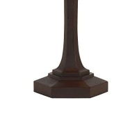 Benjara Bm226340 120 Watt Resin Body Table Lamp With Tiffany Glass Shade, Brown