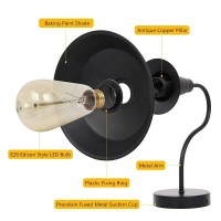 Haitral Plug In Wall Lamps Set Of 2- Farmhouse Wall Sconces With Plug In Cord And Buttun Switch, Industrial Wall Light Fixtures Plug In For Bedroom, Living Room, Farmhouse, Bathroom Vanity-Black