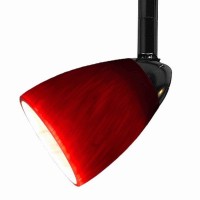 Benjara Bm226316 50 Watt Track Fixture With Swirl Pattern Glass Shade, Black And Red