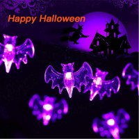 Dytesa Halloween Solar String Lights 213 Ft 30 Led Purple Bat Led Lights Ip65 Waterproof For Halloween Outdoor Indoor Party De