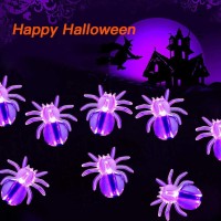 Dytesa Halloween Solar String Lights 213 Ft 30 Led Purple Spider Led Lights Ip65 Waterproof For Halloween Outdoor Indoor Party