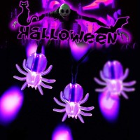 Dytesa Halloween Solar String Lights 213 Ft 30 Led Purple Spider Led Lights Ip65 Waterproof For Halloween Outdoor Indoor Party