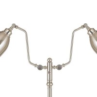 Benjara Bm226338 Dual Light Tubular Floor Lamp With Metal Shades, Silver