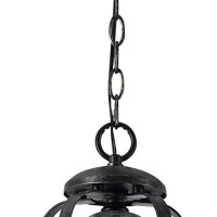 Benjara Bm226299 5 Bulb Chandelier With Scrolled Metal Frame And Glass Shades, Gray And Clear