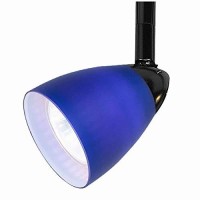 Benjara Bm226314 50 Watt Track Fixture With Handblown Glass Shade, Black And Blue