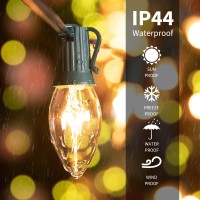 C9 Clear Christmas String Light Set 100 Feet Vintage Christmas Tree Lights Outdoor Roofline String Lights With 100 Clear Bulbs