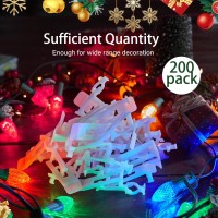 Universal Christmas Light Clips Allinone Gutter And Shingle Clips For C7 C9 And Mini Lights 200 Pack