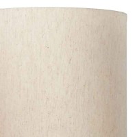 Benjara Cylindrical Seeded Glass Table Lamp With Fabric Drum Shade, Beige And Clear