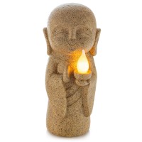 Vp Home Buddha Statue For Home And Outdoor Decor Solar Powered Flickering Led Garden Light Zen Meditation Spiritual Room Decor (Baby Buddha Guiding Light)