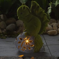 Vp Home Mystical Rabbit Solar Powered Outdoor Decor Garden Light With Flickering Led Crackled Glass Globe Great Addition For Your Garden Solar Powered Light Garden Christmas Decorations Gifts