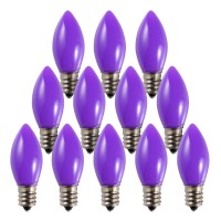 Bluex Bulbs 12 Pack C9 Purple Light Bulb Ceramic Incandescent 7 Watt E17 Intermediate Base Replacement C9 String Lights Bulbs Co