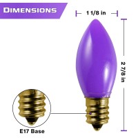 Bluex Bulbs 12 Pack C9 Purple Light Bulb Ceramic Incandescent 7 Watt E17 Intermediate Base Replacement C9 String Lights Bulbs Co