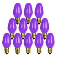 12 Pack C7 Purple Light Bulb Ceramic Incandescent 7 Watt E12 Base C7 Night Light Colored Bulb Candelabra Based Purple Bulb Hallo