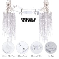 Christmas Icicle Lights With Clips 10 Tubes 50 Led 15 Led Crystal Ice Falling String Lights 36 Sets Connectable Waterproof H