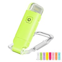 Honwell Rechargeable Book Light, Clip On Led Reading Lights For Kids Reading In Bed, 3 Brightness Levels Dimmable Bookmark Light For Eye-Protection, Portable Reading Lamp For Bookworms, Travel(Green)