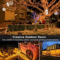 Oopswow Christmas Net Lights Outdoor 98Ft X 66Ft Mesh Light Waterproof Tree Light 200Led Net String Lights Plug In With 8Modes