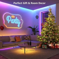 Lepro Led Strip Lights 50Ft Music Sync Magiccolor Light Strip With Remote Valentines Gifts For Men Women 5050 Rgb Lights Fo