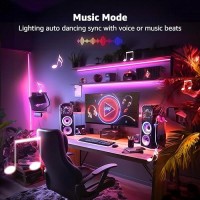 Lepro Led Strip Lights 50Ft Music Sync Magiccolor Light Strip With Remote Valentines Gifts For Men Women 5050 Rgb Lights Fo