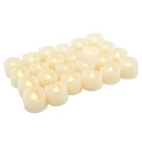 Set Of 24 Led Tea Lights Pumpkin Lights Battery Operated Flameless Candles Flickering Electric Fake Tealight Candle Bulk For Christmas Halloween Wedding Party Decorations Home D