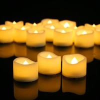 Set Of 24 Led Tea Lights Pumpkin Lights Battery Operated Flameless Candles Flickering Electric Fake Tealight Candle Bulk For Christmas Halloween Wedding Party Decorations Home D