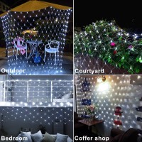 Oopswow 98Ft X 66Ft 192 Led Christmas Net Lights 8 Modes 30V Low Voltage Mesh Fairy String Lights For Christmas Trees Bushes