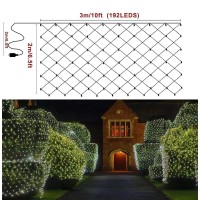 Oopswow 98Ft X 66Ft 192 Led Christmas Net Lights 8 Modes 30V Low Voltage Mesh Fairy String Lights For Christmas Trees Bushes