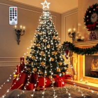 Gigalumi Christmas Lights 344 Led Star Lights 8 Lighting Modes Outdoor Tree Decorations For Christmas Yard, Garden, New Year, Holiday, Wedding, Party(Cold White)