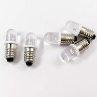 5Pcs/Lot E10 Screw Base Led Indicator Light Bulbs Spot Lamps Dc18V Cold White Instruct Button Mini Warning Width Signal Lamp (Warm White, Dc18V)