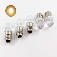 5Pcs/Lot E10 Screw Base Led Indicator Light Bulbs Spot Lamps Dc18V Cold White Instruct Button Mini Warning Width Signal Lamp (Warm White, Dc18V)