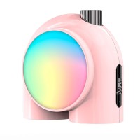 Divoom Planet-9 Smart Mood Lamp, Cordless Table Lamp With Programmable Rgb Led For Bedroom Gaming Room Office, Pink