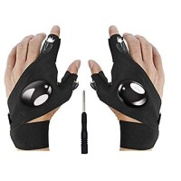 Xiangzhu Led Flashlight Gloves, Stretchy Fingerless Gloves Light, Birthday Gifts For Man, Hands Free Flashlights For Working In Darkness Places Fishing, Repair, Camping, Hiking, Running