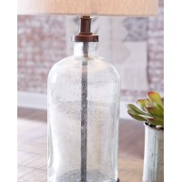 Signature Design By Ashley Bandile Modern Farmhouse 225 Seeded Glass Table Lamp Bronze