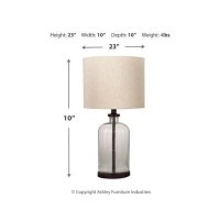 Signature Design By Ashley Bandile Modern Farmhouse 225 Seeded Glass Table Lamp Bronze