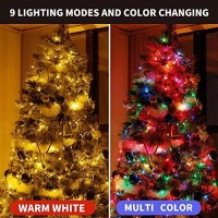 Chuya 300Led Dual Color Changing Christmas Tree Lights,Warm White To Multi Color,End-To-End Plug 9 Modes,105Ft Outdoor Indoor String Lights For Christmas Holidays Party Wedding Decoration