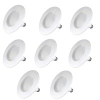 Feit Electric 4 Inch Instatrim Adjustable Neck Recessed Led Downlight - 2700K Soft White - Dimmable- Pre-Mounted Trim - 45W Equivalent - 45 Year Life - 540 Lumen - High Cri | 8-Pack