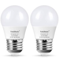 Yukihalu Led Refrigerator Light Bulb 40W Equivalent A15 Appliance Fridge Bulbs, Waterproof, 450 Lumen 5W Daylight 5000K E26 Medium Base, Small Size Bulb, For Damp Location, Not Dimmable, 2-Pack