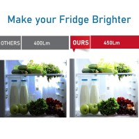 Yukihalu Led Refrigerator Light Bulb 40W Equivalent A15 Appliance Fridge Bulbs, Waterproof, 450 Lumen 5W Daylight 5000K E26 Medium Base, Small Size Bulb, For Damp Location, Not Dimmable, 2-Pack