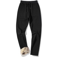 Machlab Mens Thermal Fleece Jogger Pants Sherpa Lined Sweatpants Winter Warm Thick Track Pants Black1808 S