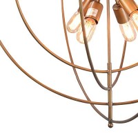 Benjara Bm227730 4 Rings Orb Shape 16 Light Metal Chandelier, Antique Brass