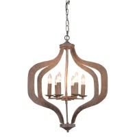 Benjara Bm227723 6 Fixture Metal Frame Chandelier With Caged Design, Rustic Bronze